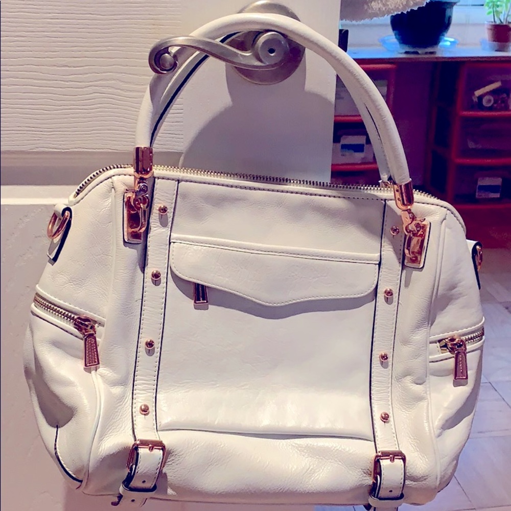 Rebecca Minkoff White/Rosegold Cupid Satchel EUC